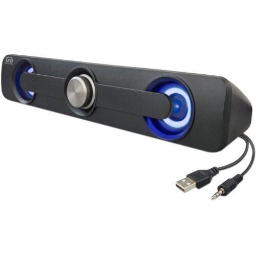 GamesterGear SY-SPK20234 2.0 Sound Bar Speaker - 5 W RMS - Under Monitor - Desktop - 100 Hz to 20 kHz - USB