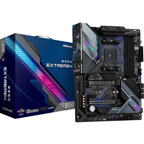 ASRock B550 Extreme4 Desktop Motherboard - AMD B550 Chipset - Socket AM4 - ATX - 128 GB DDR4 SDRAM Maximum RAM - DIMM, UDI