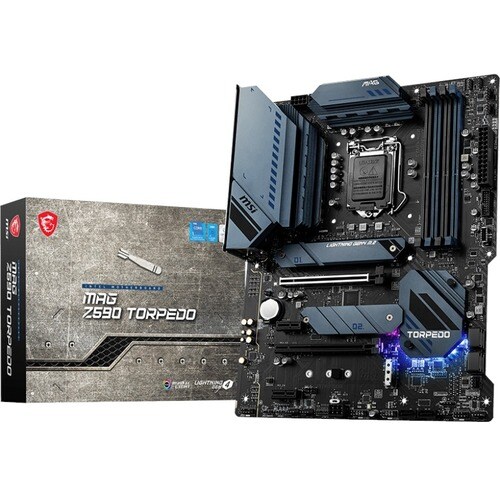 MSI MAG Z590 TORPEDO Desktop Motherboard - Intel Chipset - Socket LGA-1200 - Intel Optane Memory Ready - ATX - Pentium Gol