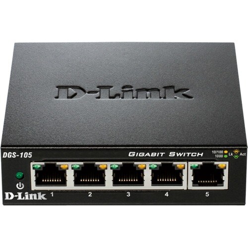 Switch Ethernet D-Link DGS-105 5 Porte - 2 Layer supportato - Coppia incrociata - Desktop
