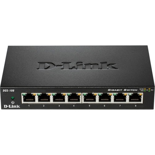 Switch Ethernet D-Link DGS-108 8 Porte - 2 Layer supportato - Coppia incrociata - Desktop