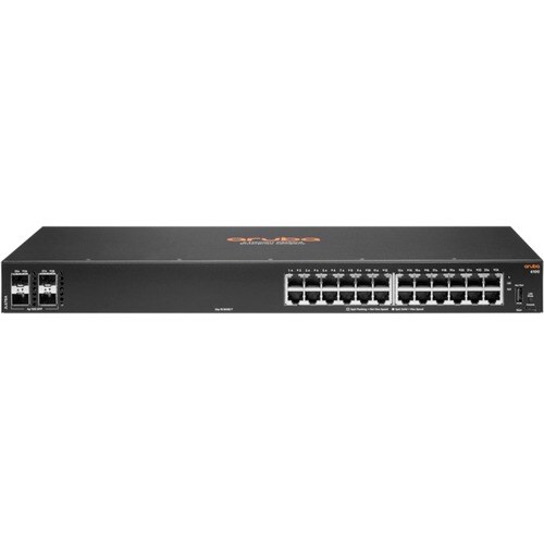 Aruba 6100 24G 4SFP+ Switch - 24 Ports - 3 Layer Supported - Modular - 33 W Power Consumption - Twisted Pair, Optical Fibe