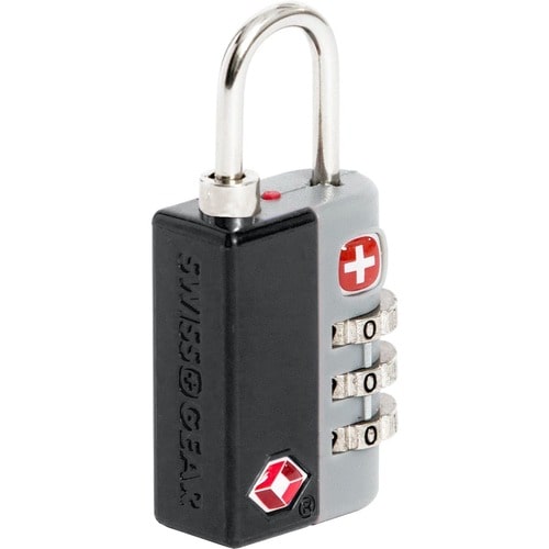 SwissGear Deluxe TSA Combination Lock - Black - 3 Digit - Plastic, Steel - Black