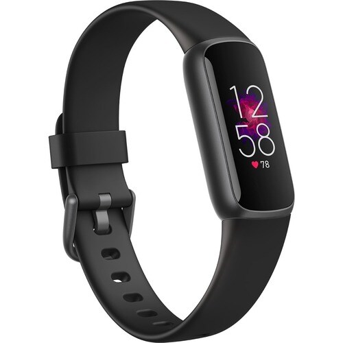 Fitbit Luxe Smart Band - Black, Graphite - Stainless Steel Body - Heart Rate Monitor - Sleep Monitor - Distance Traveled -