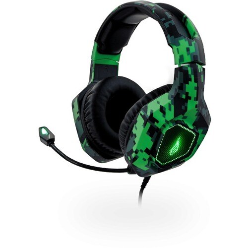 SUREFIRE Skirmish Wired Over-the-ear Stereo Gaming Headset - Green Camouflage - Binaural - Ear-cup - 32 Ohm - 20 Hz to 20 