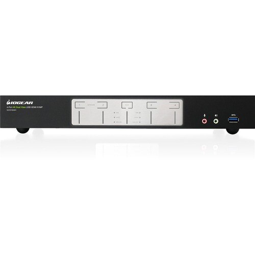 IOGEAR 4-Port 4K Dual View KVMP Switch with HDMI Connection, USB 3.0 Hub and Audio - 4 Computer(s) - 2 Local User(s) - 409