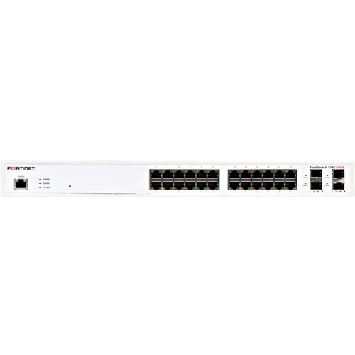 Fortinet FortiSwitch 124E-PoE 24 Ports Manageable Ethernet Switch - 2 Layer Supported - Modular - 4 SFP Slots - Twisted Pa