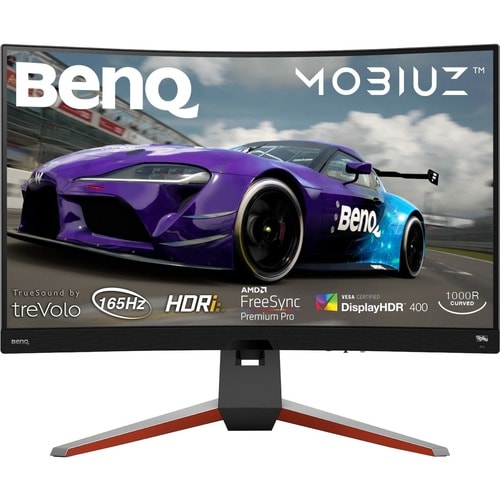 BenQ MOBIUZ EX3210R 31.5" WQHD Curved Screen LED Gaming LCD Monitor - 16:9 - Metallic Gray - 32" Class - Vertical Alignmen