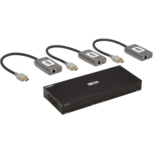 Tripp Lite HDMI Over Cat6 Extender Kit Splitter/3x Pigtail Receivers 4-Port - 1 Input Device - 3 Output Device - 230 ft Ra