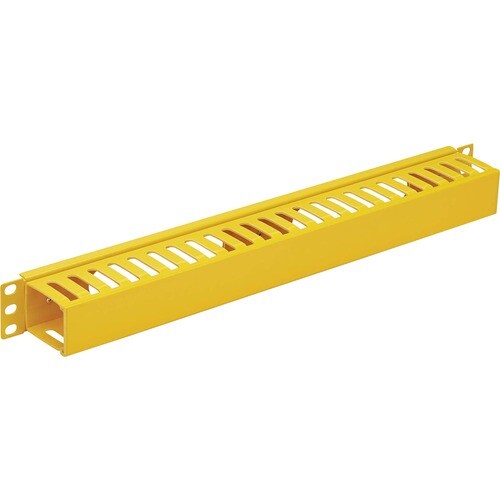 Tripp Lite Horizontal Cable Manager - Finger Duct with Cover, Yellow, 1U - Horizontal Cable Manager - Yellow - 1U Rack Hei