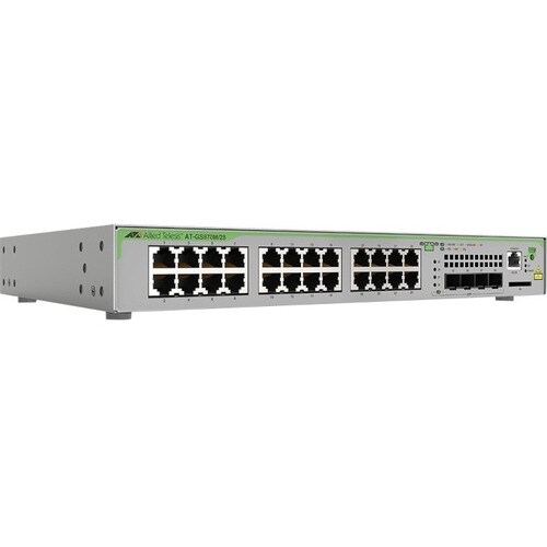 Allied Telesis CentreCOM GS970M/28 Layer 3 Switch - 24 Ports - Manageable - Gigabit Ethernet - 10/100/1000Base-T, 100/1000
