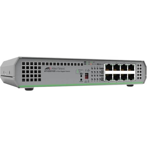 Allied Telesis CentreCOM GS910/8 Ethernet Switch - 8 Ports - 2 Layer Supported - 4.50 W Power Consumption - Twisted Pair -