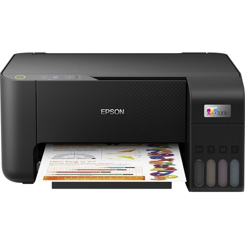 Epson EcoTank L3210 Inkjet Multifunction Printer - Colour - Black - Copier/Printer/Scanner - 33 ppm Mono/15 ppm Color Prin