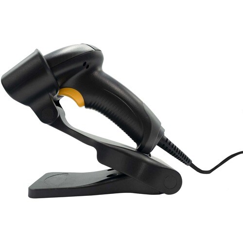 Star Micronics Handheld Wired Barcode Scanner - Cable Connectivity - 1D, 2D - Imager - USB - Black - Stand Included - IP42