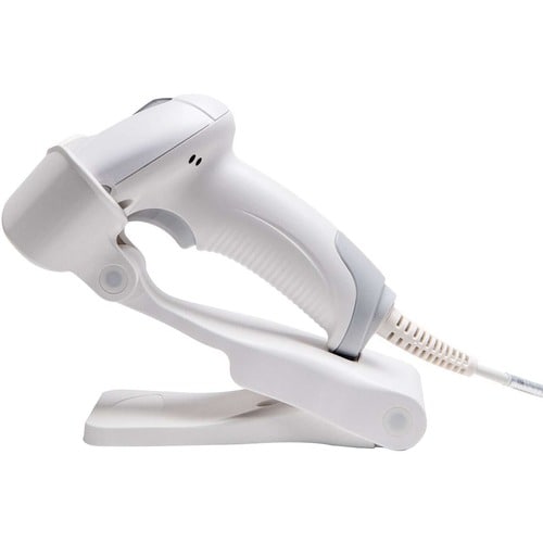 Star Micronics Handheld Wired Barcode Scanner - Cable Connectivity - 1D, 2D - Imager - USB - White - Stand Included - IP52