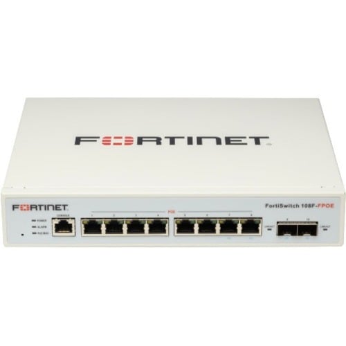 Fortinet FortiSwitch 108F-FPOE Ethernet Switch - 8 Ports - Manageable - Gigabit Ethernet - 10/100/1000Base-T, 1000Base-X -