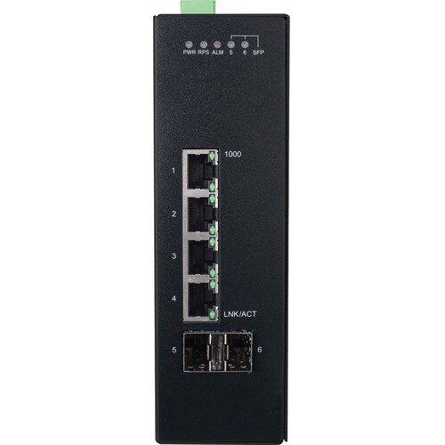 Tripp Lite 4-Port Lite Managed Industrial Gigabit Ethernet Switch - 10/100/1000 Mbps, 2 GbE SFP Slots, -10° to 60°C, DIN M