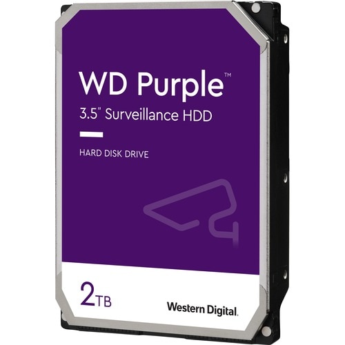 Western Digital Purple WD22PURZ 2 TB Hard Drive - 3.5" Internal - SATA (SATA/600) - Conventional Magnetic Recording (CMR) 