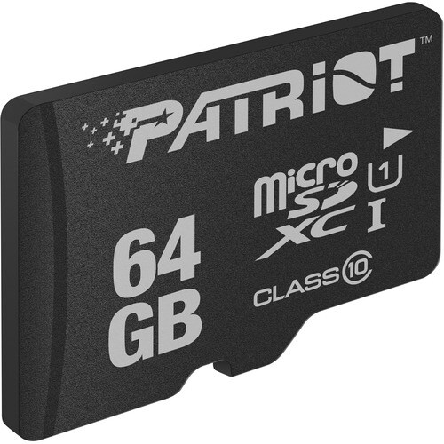 Patriot Memory 64 GB Class 10/UHS-I (U1) microSDXC - 1 Pack - 80 MB/s Read - 10 MB/s Write