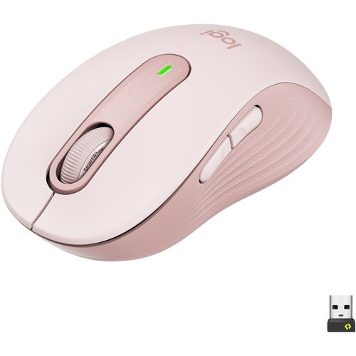 Logitech Signature M650 Mouse - Optical - Wireless - Bluetooth/Radio Frequency - Rose - USB - 2000 dpi - Scroll Wheel - 5 