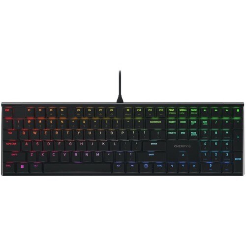 CHERRY MX 10.0N RGB Wired Mechanical Keyboard for Office and Gaming - Black,MX Low Profile SPEED Switch,Aluminium Housin, 
