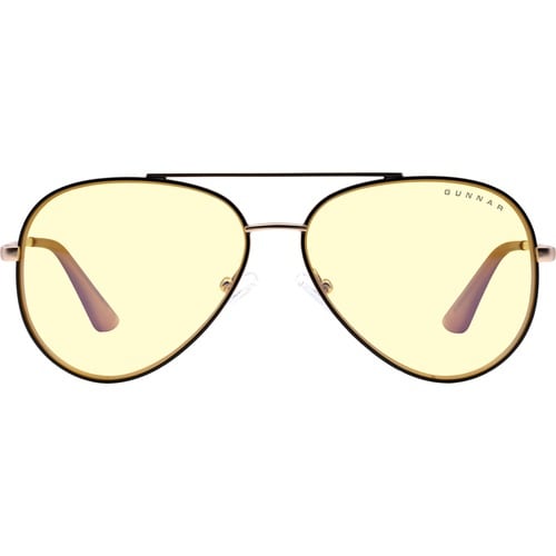GUNNAR Maverick Eyeglasses - Classic - Black, Gold Frame/Amber Tint Lens