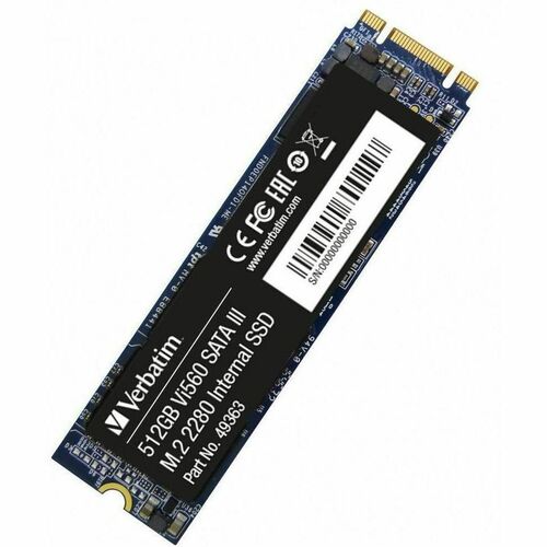 Verbatim Vi560 512 GB Solid State Drive - M.2 2280 Internal - SATA (SATA/600) - Desktop PC, Notebook Device Supported - 24