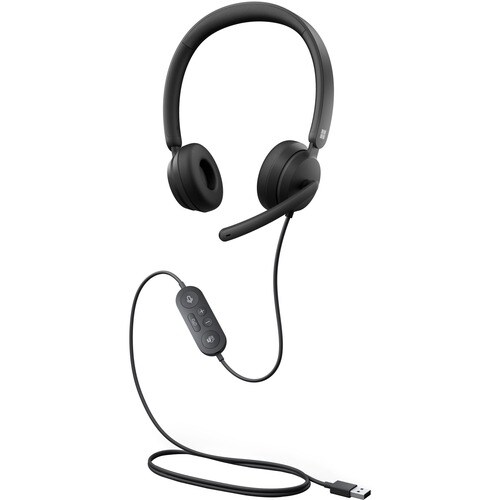 Microsoft Modern Wired On-ear Stereo Headset - Black - Binaural - Noise Reduction Microphone - USB