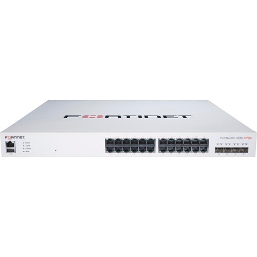 Fortinet FS-424E-FPOE Layer 3 Switch - 24 Ports - Manageable - 3 Layer Supported - Modular - Optical Fiber, Twisted Pair -