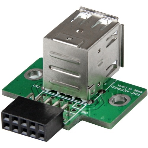 2 Port USB Motherboard Header Adapter - USB A to USB 10 Pin Header F/F