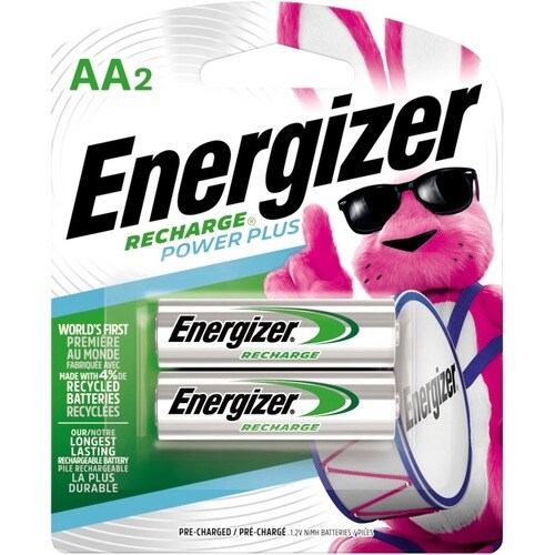 Energizer Recharge Power Plus Rechargeable AA Batteries, 2 Pack - For Multipurpose - Battery Rechargeable - AA - Nickel Me