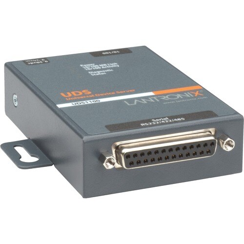 Lantronix One Port Serial (RS232/ RS422/ RS485) to IP Ethernet Device Server - International 110-240 VAC - Convert from RS